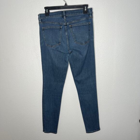 J. Crew 8" Toothpick High Rise Jeans Blue 5-Pocket Zip Skinny Leg Ankle Sz 29 - Picture 5 of 7